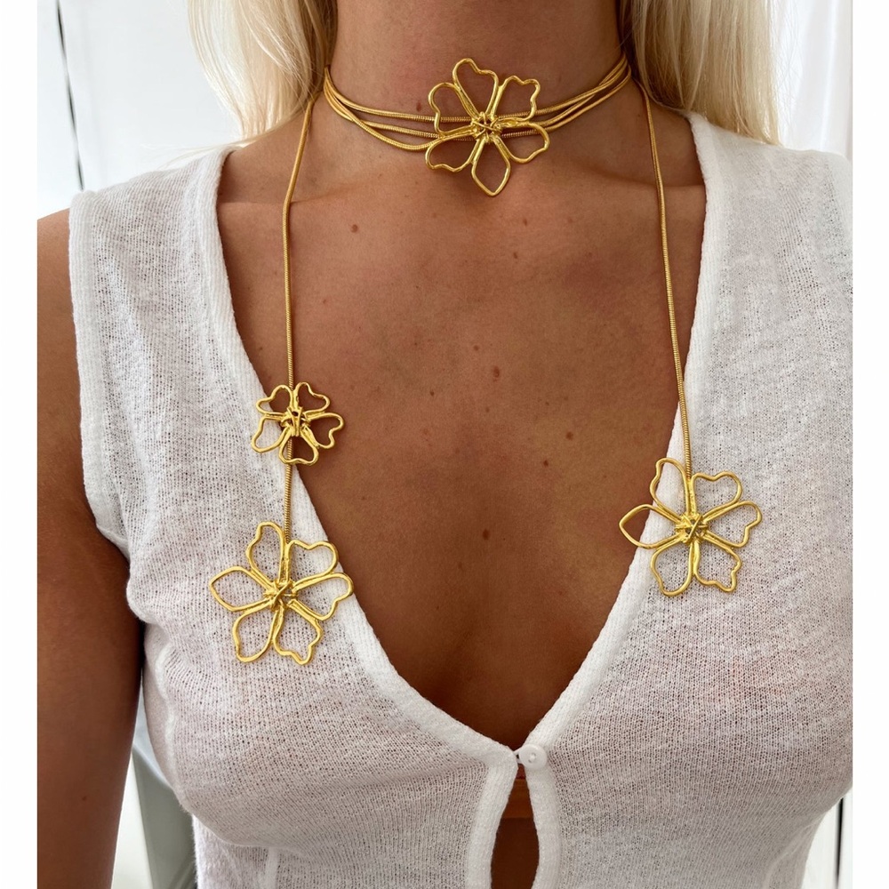 Gold Floral Necklace